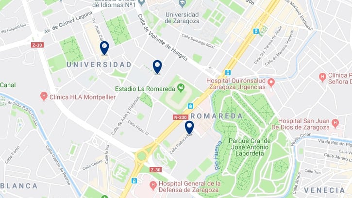 Alojamiento en Romareda - Haz clic para ver todos el alojamiento disponible en esta zona