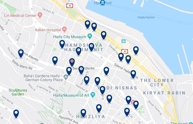 Alojamiento en el Centro de Haifa - Haz clic para ver todos el alojamiento disponible en esta zona