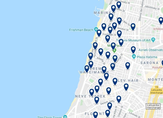 Alojamiento en el centro y paseo marítimo de Tel Aviv - Haz clic para ver todos el alojamiento disponible en esta zona