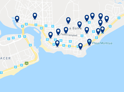 Accommodation in La Barra – Click on the map to see all available accommodation in this area