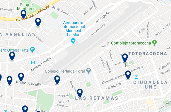Accommodation near Mariscal Lamar International Airport - Click on the map to see all available accommodation in this area