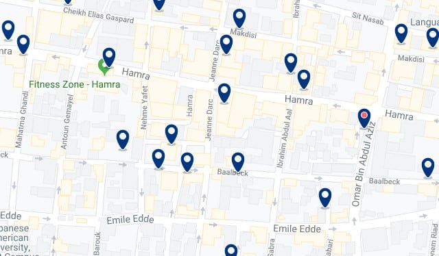Alojamiento en Hamra - Clica sobre el mapa para ver todo el alojamiento en esta zona