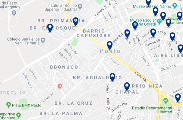 Alojamiento en el Centro de Pasto - Haz clic para ver todo el alojamiento disponible en esta zona