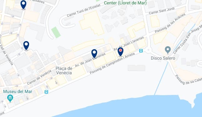 Alojamiento en Platja de Canyelles - Clica sobre el mapa para ver todo el alojamiento en esta zona