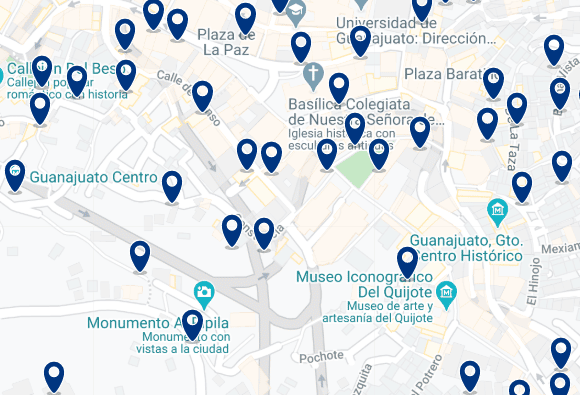 Alojamiento en el Centro Histórico de Guanajuato - Haz clic para ver todo el alojamiento disponible en esta zona