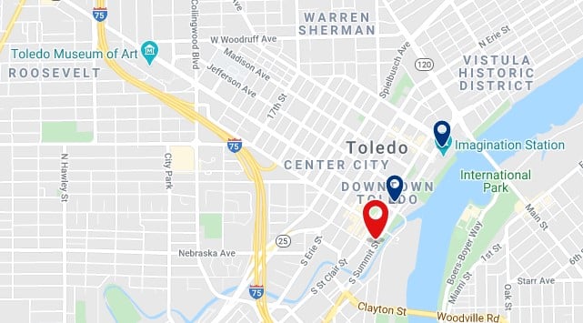 Alojamiento cerca de Fifth Third Field - Clica sobre el mapa para ver todo el alojamiento en esta zona