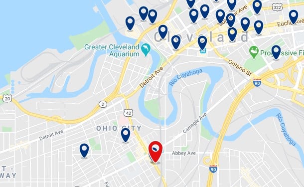 Alojamiento en Ohio City - Clica sobre el mapa para ver todo el alojamiento en esta zona