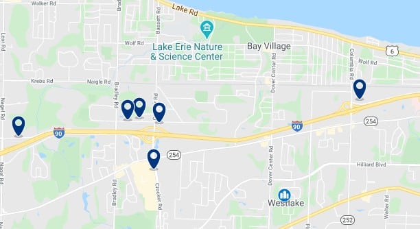 Alojamiento en Westlake - Clica sobre el mapa para ver todo el alojamiento en esta zona
