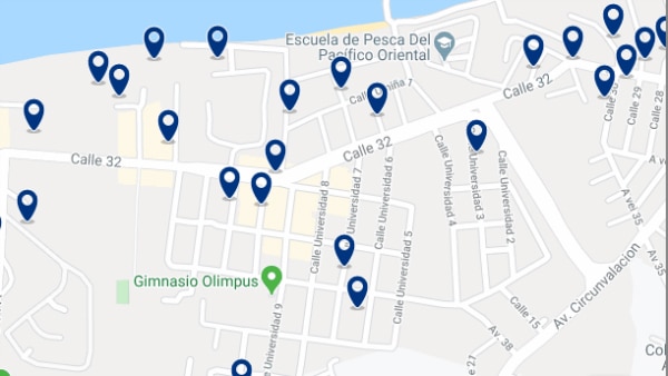 Accommodation in Barbasquillo – Click on the map to see all available accommodation in this area