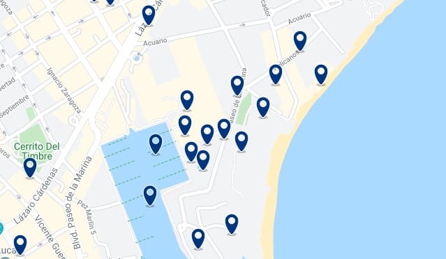 Alojamiento en Playa El Médano - Click on the map to see all available accommodation in this area