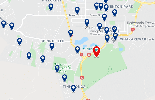 Accommodation near Te Puia - Click on the map to see all available accommodation in this area
