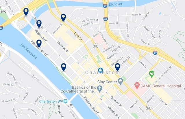 Alojamiento En Downtown Charleston Clica Sobre El Mapa Para Ver Todo El Alojamiento En Esta Zona 1 640x413 