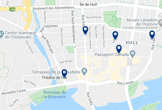 Accommodation in Hull - Click on the map to see all available accommodation in this area