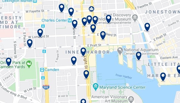 Accommodation in Inner Harbor - Click on the map to see all available accommodation in this area