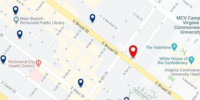 Accommodation in Museum District - Click on the map to see all available accommodation in this area