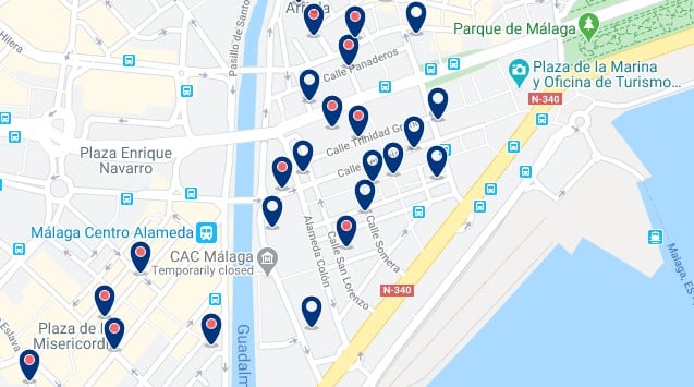 Alojamiento en el Soho - Clica sobre el mapa para ver todo el alojamiento en esta zona