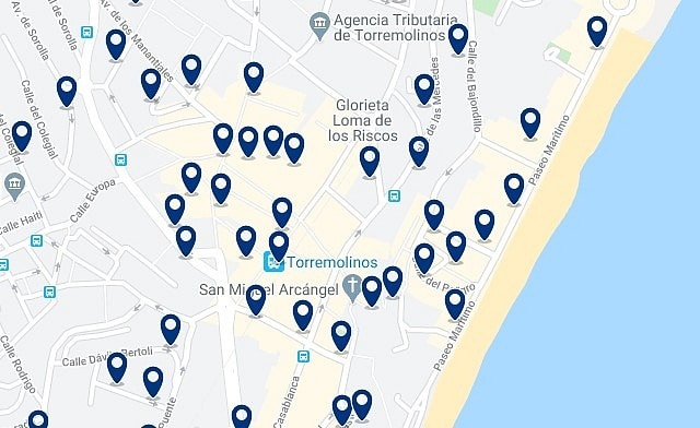 Alojamiento en el centro de Torremolinos - Clica sobre el mapa para ver todo el alojamiento en esta zona
