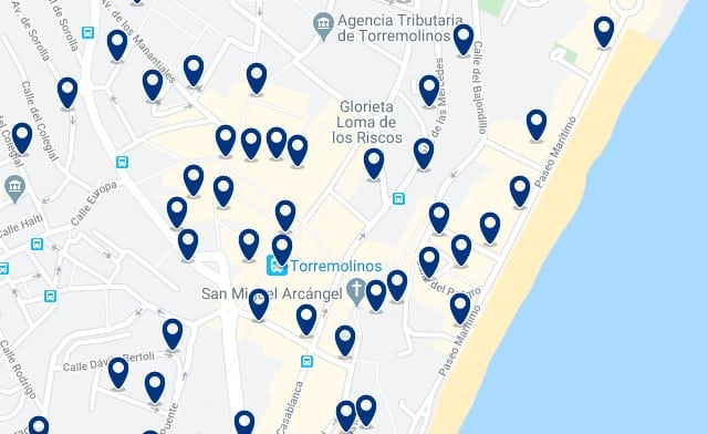 Alojamiento en Torremolinos - Clica sobre el mapa para ver todo el alojamiento en esta zona