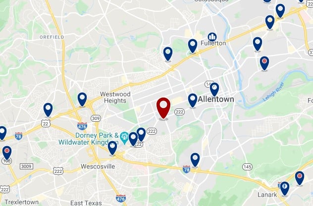 Accommodation near Muhlenberg College - Click on the map to see all available accommodation in this area