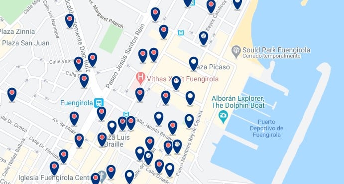 Accommodation in Fuengirola - Click on the map to see all the available accommodation in this area 