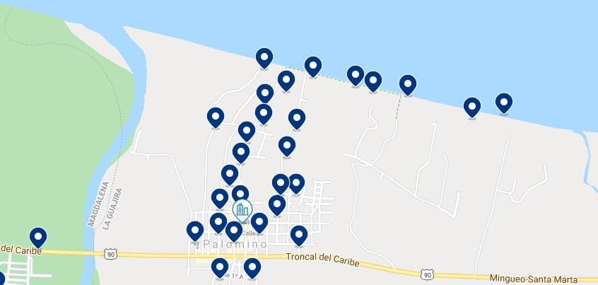 Alojamiento en las playas de Palomino - Haz clic para ver todos el alojamiento disponible en esta zona