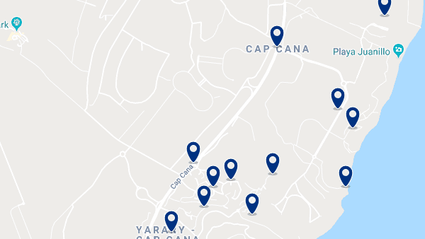Accommodation in Cap Cana - Click on the map to see all available accommodation in this area