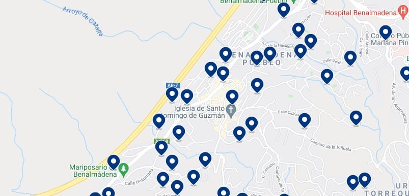 Accommodation in Benalmádena Pueblo - Click on the map to see all the accommodation in this area