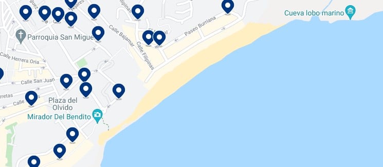 Accommodation near Burriana Beach - Click on the map to see all the available accommodation in this area