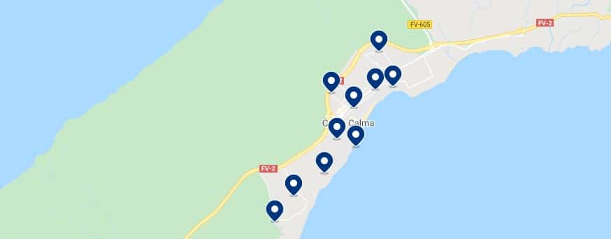 Accommodation in Costa Calma - Click on the map to see all the available accommodation in this area