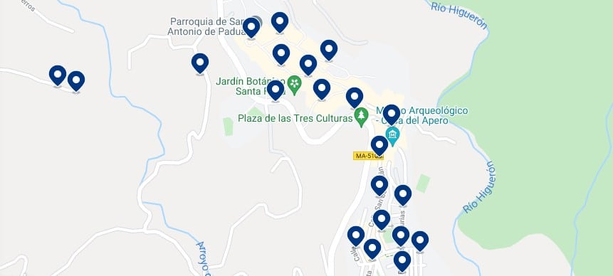 Accommodation in Frigiliana - Click on the map to see all the available accommodation in this area