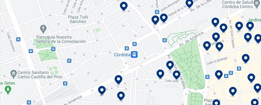 Accommodation near Córdoba train station – Click on the map to see all the available accommodation in this area