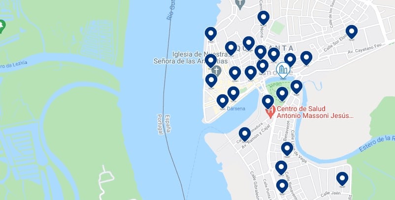 Accommodation in Ayamonte – Click on the map to see all the available accommodation in this area