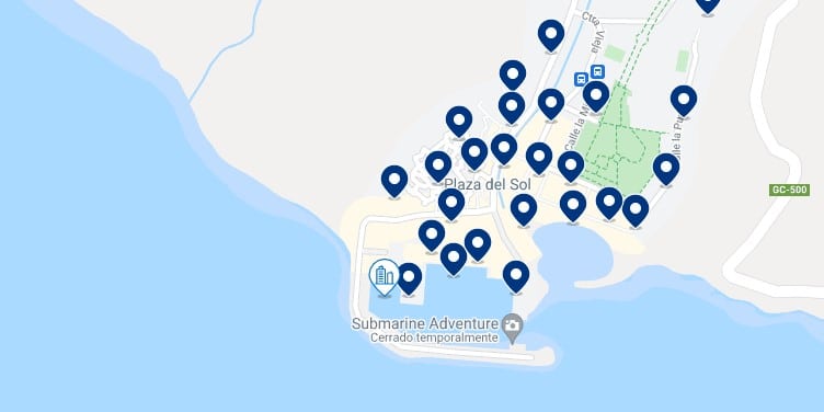 Accommodation in Puerto de Mogán – Click on the map to see all the available accommodation in this area
