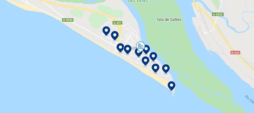 Accommodation in Punta Umbría – Click on the map to see all the available accommodation in this area