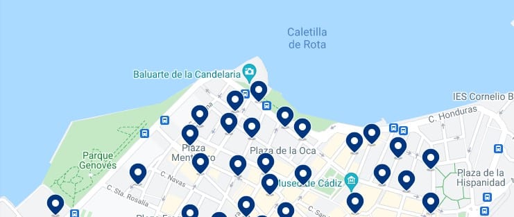 Alojamiento en el norte del Centro Histórico de Cádiz – Haz clic para ver todo el alojamiento disponible en esta zona